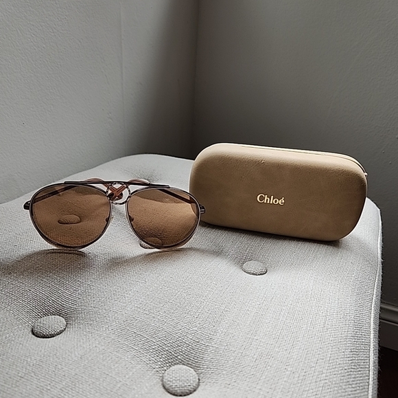 Chloe Romie 61mm Aviator Sunglasses CE144S Sunglasses Cloth Case - Picture 1 of 6